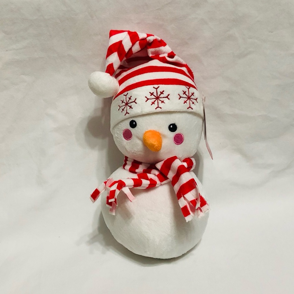 American greetings Plush stuffed snowman. Color  white. Size 11”L X 7” W